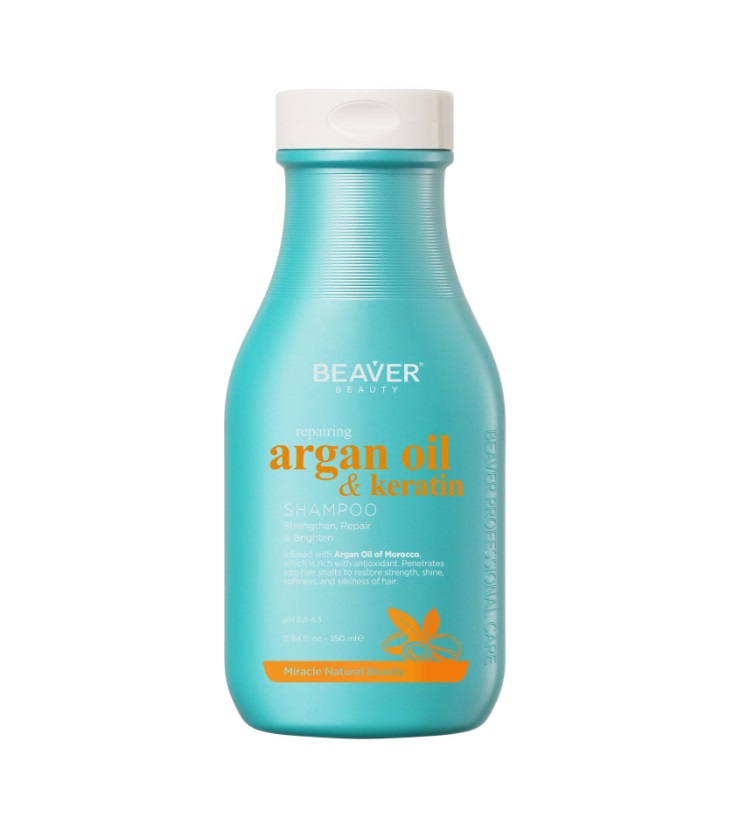 BEAVER CHAMPU REPARADOR CON ACEITE DE ARGAN Y QUERATINA 350 ML